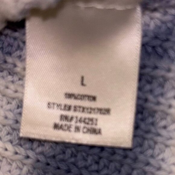 Blue Rain Women’s Cotton Sweater size Large Neutral and Blue Tie dye - Picture 4 of 6